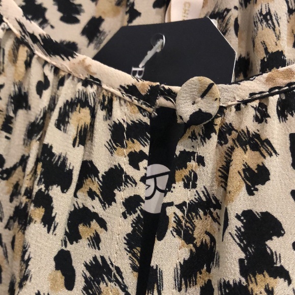 Rebecca Taylor Caramel Combo Long Sleeve Leopard Top - Picture 4 of 8